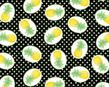 Flamingal Pals - Pineapples Black from Benartex Fabrics