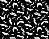 Hipster - Mustaches Black from Blank Quilting Corporation Fabrics