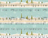 Love Santa - Christmas Cards Music Score Multi from FreeSpirit Fabrics