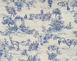 Vintage Style DOBBY - Toile De Jouy Blue from Kokka Fabric