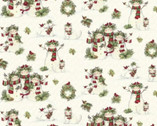 Christmas Snowman Cardinal Dog Cat Scenic from Springs Creative Fabric