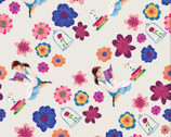 Disney Belle Reading Stripes Floral from Springs Creative Fabric