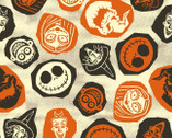 Nightmare Before Christmas - Halloween Jack Faces Tan from Springs Creative Fabric