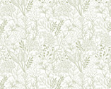 Whimsy - Leaves Sprigs White from In The Beginning Fabric