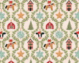 Prairie Christmas - Country Ornaments Natural from Poppie Cotton Fabric
