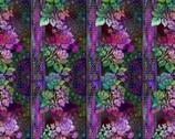 Halcyon II - Border Floral Stripe Magenta by Jason Yenter from In The Beginning Fabric
