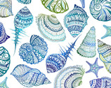 Wonders Of The Ocean - Shells White from In The Beginning Fabric