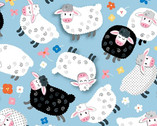 Barnyard Rules - Sheep Blue from Kanvas Studio Fabric