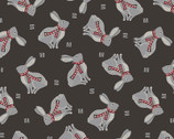 Woodland Magic - Bunny Gunmetal by Jessica Flick from Benartex Fabrics