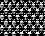 Halloween Spirit GLOW in DARK - Skull Black from Benartex Fabrics