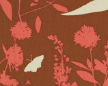 Bungalow - Chest Swallow Study Brown - Cotton Print Fabric by Joel Dewberry from Free Spirit