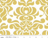Valencia - Damask Mustard Yellow by Lila Tueller from Riley Blake