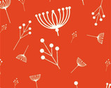 Charley Harper - Twig Fall Tomato - Organic Cotton Fabric from Birch Fabric