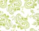 Windsor Lane - Porcelain Paisley Sprig Light Green by Bunny Hill Designs from Moda