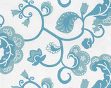 Unity - Aqua Floral by Leslie Mark Designs from Clothworks