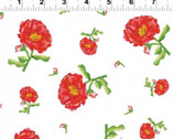 Belle - Tossed Floral Red from Clothworks
