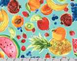 Metro Market - Fruit Aqua by Margaret Berg from Robert Kaufman