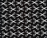 Mad Mend - Scissors Black Organic Cotton Print Fabric from Cloud 9 Fabrics