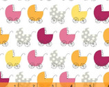 Precious Flannel - Carriages Pink by Another Point of View - Cotton FLANNEL Fabric from Windham Fabrics