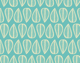 What's Cookin’ - Leaves in Blue Aqua by Allison Cole from Camelot Fabrics
