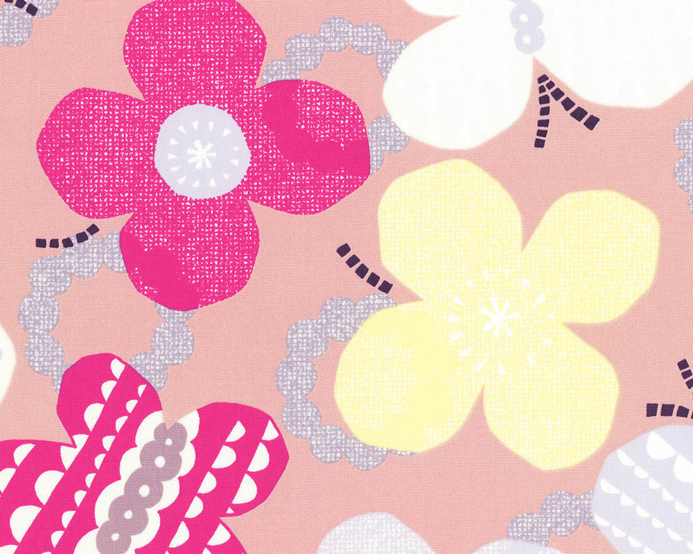 tavle nål kollektion Isso Ecco & Heart - Pink Butterflies - OXFORD Cotton from Lecien Japan -  JAQS Fabrics