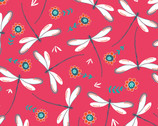 Gypsy Lane - Pink Dragonflies by Jane Farnham from Camelot Fabrics