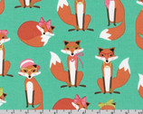 Fabulous Foxes - Fox Aqua by Andie Hanna from Robert Kaufman
