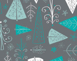Winter Wonderland - Trees Iron Grey by Heather Rosas from Camelot Cottons