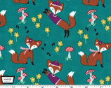 Fox Woods - Lil’ Foxy Teal from Michael Miller