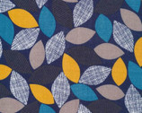 Threads DOUBLE GAUZE- Woodland Weaves Navy by Eloise Renouf from Cloud 9 Fabrics