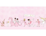 Magic! - Magical Parade Pink Double Border with Metallic by Sarah Jane from Michael Miller