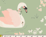 Hello, Ollie - Dabbling Swan Sage by Bonnie Christine - ORGANIC from Art Gallery Fabrics
