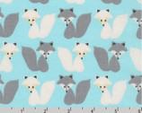 Woodland Pals 2 - Foxes Aqua by Ann Kelle from Robert Kaufman