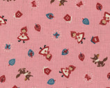 Red Riding Hood - Pink Riding Hood - Canvas Linen Blend Fabric from Kokka