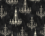 Paris Charm - Chandeliers Black from David Textiles