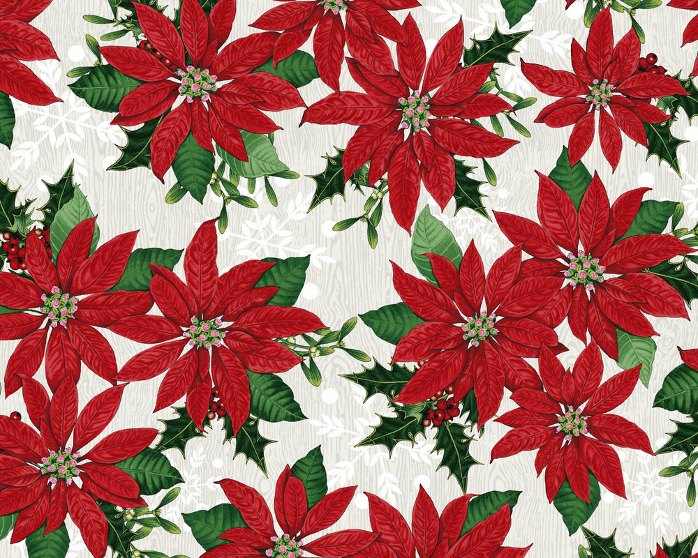 Winter Lodge Red Poinsettia Repeating Stripe Border 3303-88 from Studio E by the yard