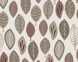 Neutral Ground - Floating Leaves Pink from Maywood Studio