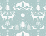 Northern Lights - Forest Animals Blue with Metallic from Lewis and Irene