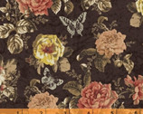 Afternoon Tea - Floral Butterfly Charcoal by Whistler Studios from Windham Fabrics