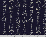 Sevenberry Nara Homespun - Writing Characters Indigo from Robert Kaufman