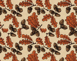 Autumn Palette - Acorns and Oak Leaves Persimmon from Patrick Lose Fabrics
