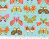 Wing and Leaf - Flutter Butterfly Aqua by Gina Martin from Moda