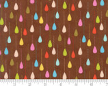Wing and Leaf - Happy Sprinkles Raindrops Brown by Gina Martin from Moda