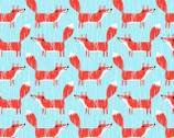 Forest Buddies - Fox Turquoise from Fabric Editions