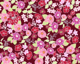 Garden Delights II - Flowers Burgundy Pink from In The Beginning