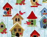 Winter Joy - Birdhouses Aqua from Studio E
