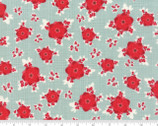 Return To Winters Lane - Floral Burst Snow Aqua by Kate and Birdie from Moda