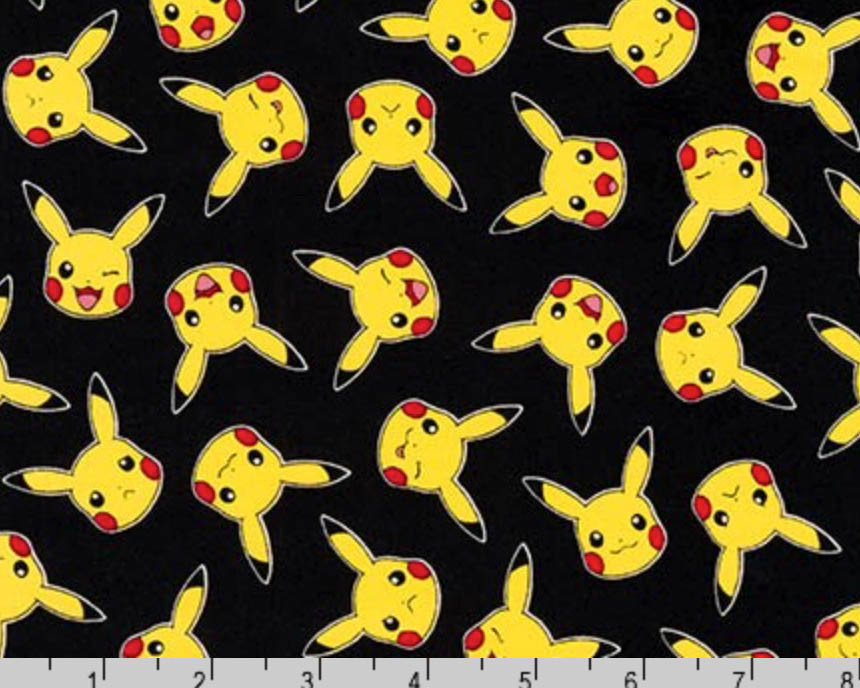 Pokemon Pikachu Red Quilting Fabric Robert Kaufman Fat Quarter