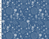 Farm Fresh - Floral Blue by Flora Waycott from 3 Wishes Fabric