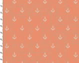 Give Me The Sea - Anchors Coral by Amylee Weeks from 3 Wishes Fabric